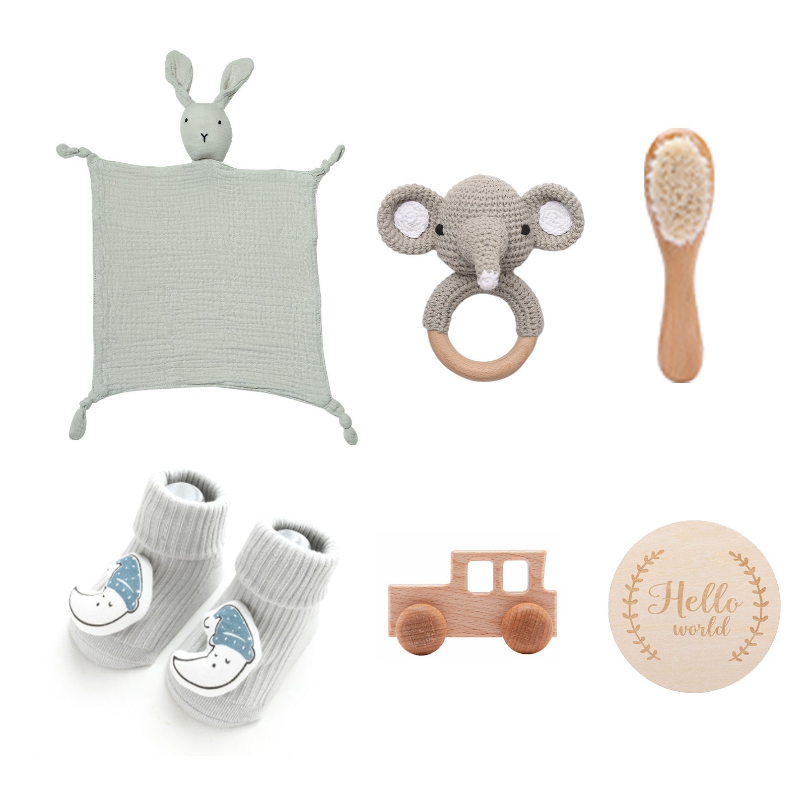 „Hello World“ Baby Geschenkset – Premium Bad- & Pflege-Set